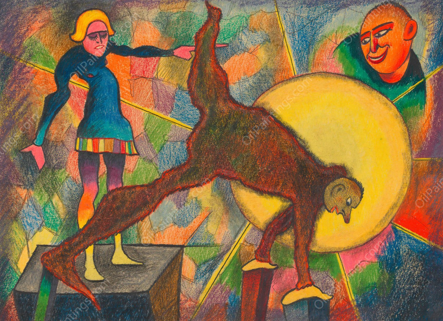 Groteske  by Karl Wiener - Hand-Painted Oil Painting Reproduction