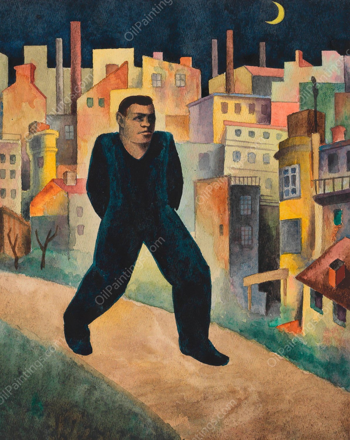 In memoriam; Trakl  by Karl Wiener - Hand-Painted Oil Painting Reproduction