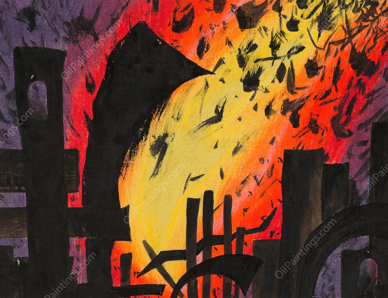 Katastrophe  by Karl Wiener - Hand-Painted Oil Painting Reproduction