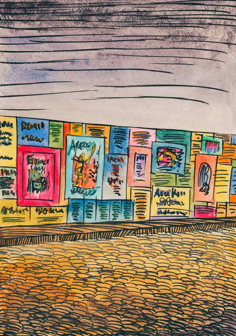 Komposition aus 'Pflaster und Wiese'IV  by Karl Wiener - Hand-Painted Oil Painting Reproduction