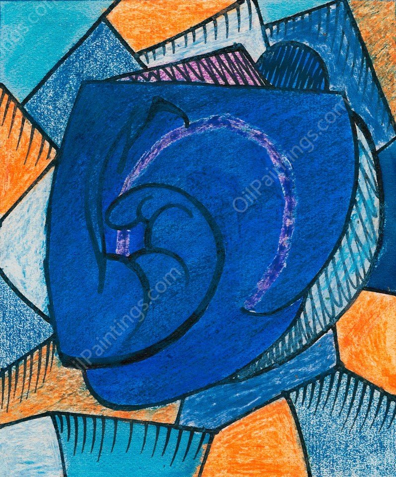 Komposition in Blau  by Karl Wiener - Hand-Painted Oil Painting Reproduction