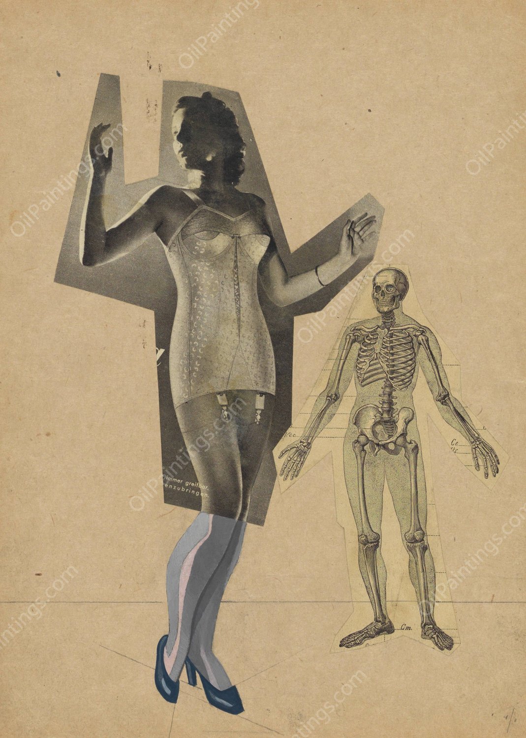 Madchen und Tod  by Karl Wiener - Hand-Painted Oil Painting Reproduction