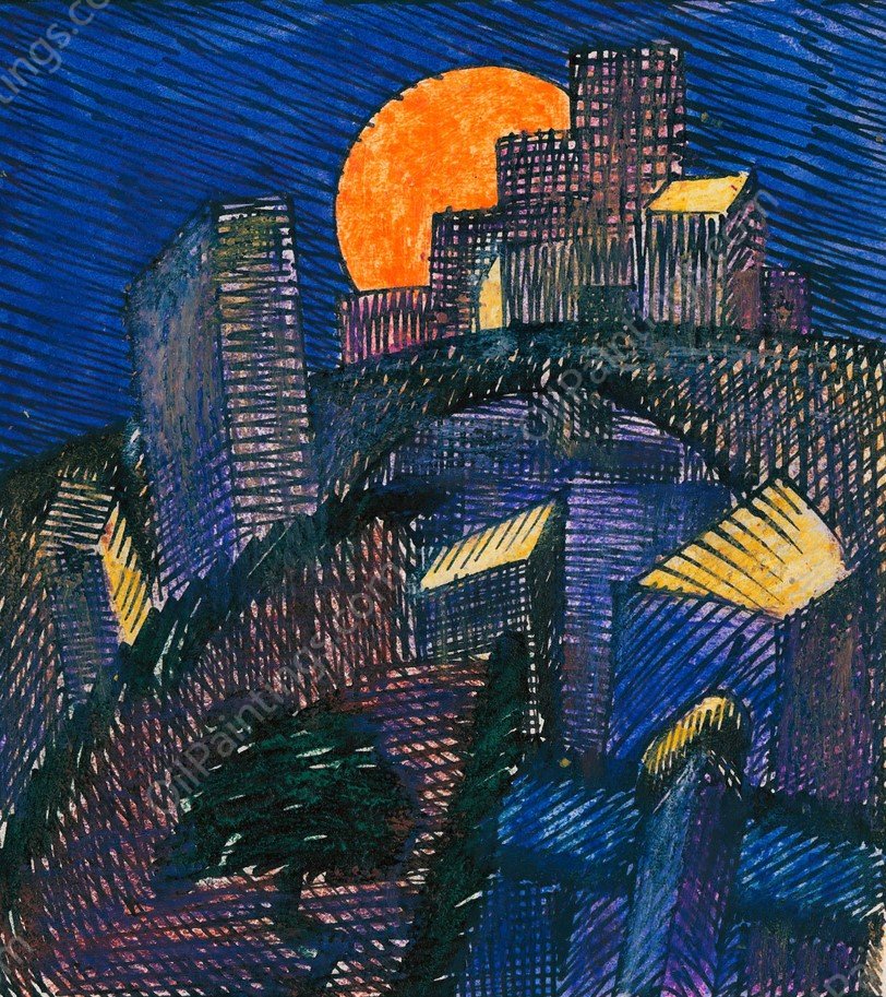 Mond  by Karl Wiener - Hand-Painted Oil Painting Reproduction