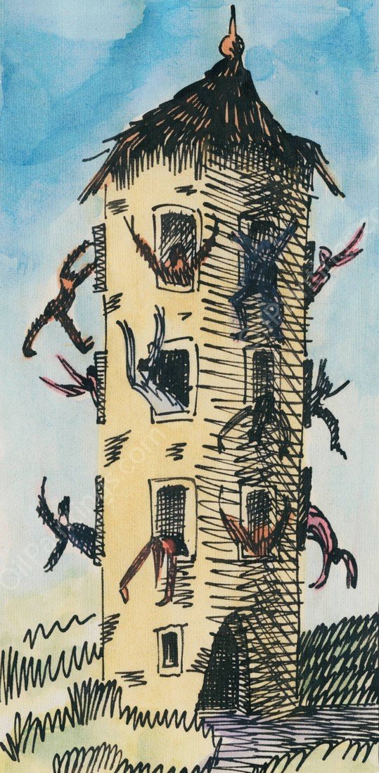 Narrenturm  by Karl Wiener - Hand-Painted Oil Painting Reproduction