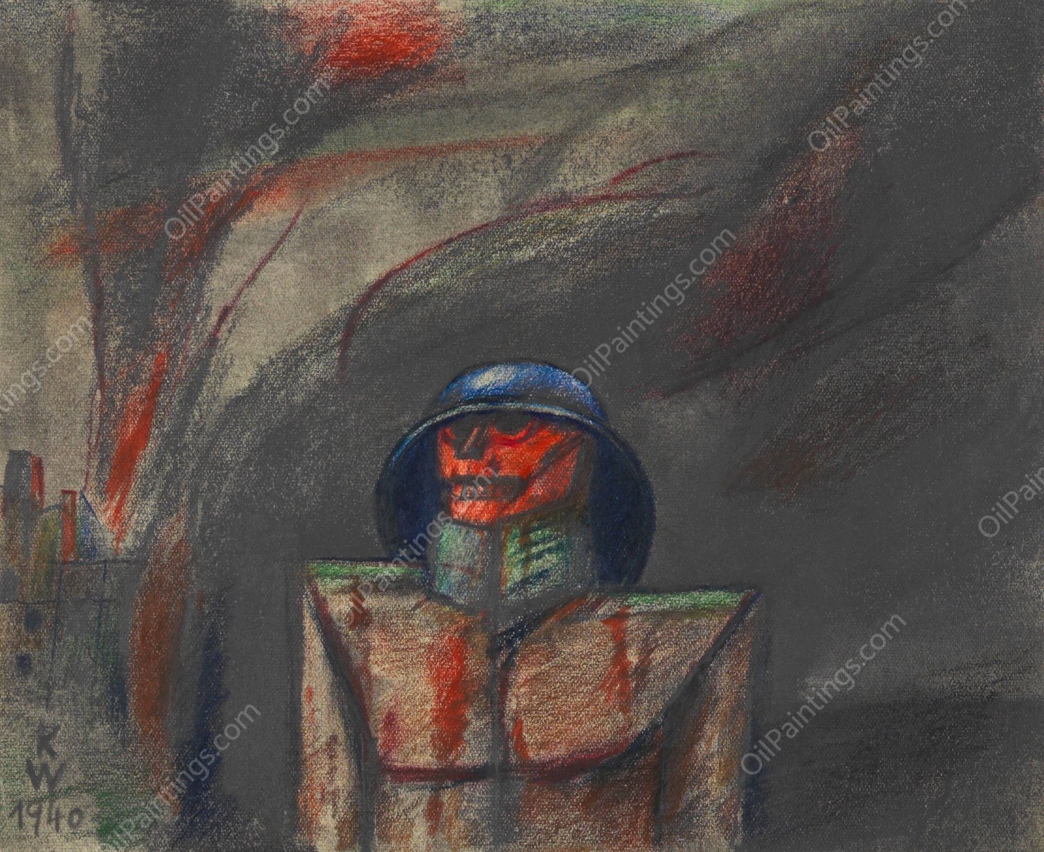 Ohne Titel; aus; 'Die 150 Blatter' XIII  by Karl Wiener - Hand-Painted Oil Painting Reproduction