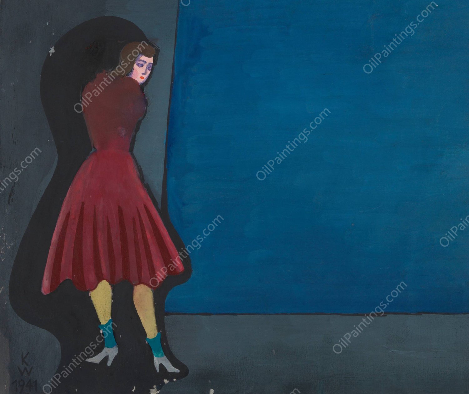 Ohne Titel; aus; 'Die 150 Blatter' XXX  by Karl Wiener - Hand-Painted Oil Painting Reproduction