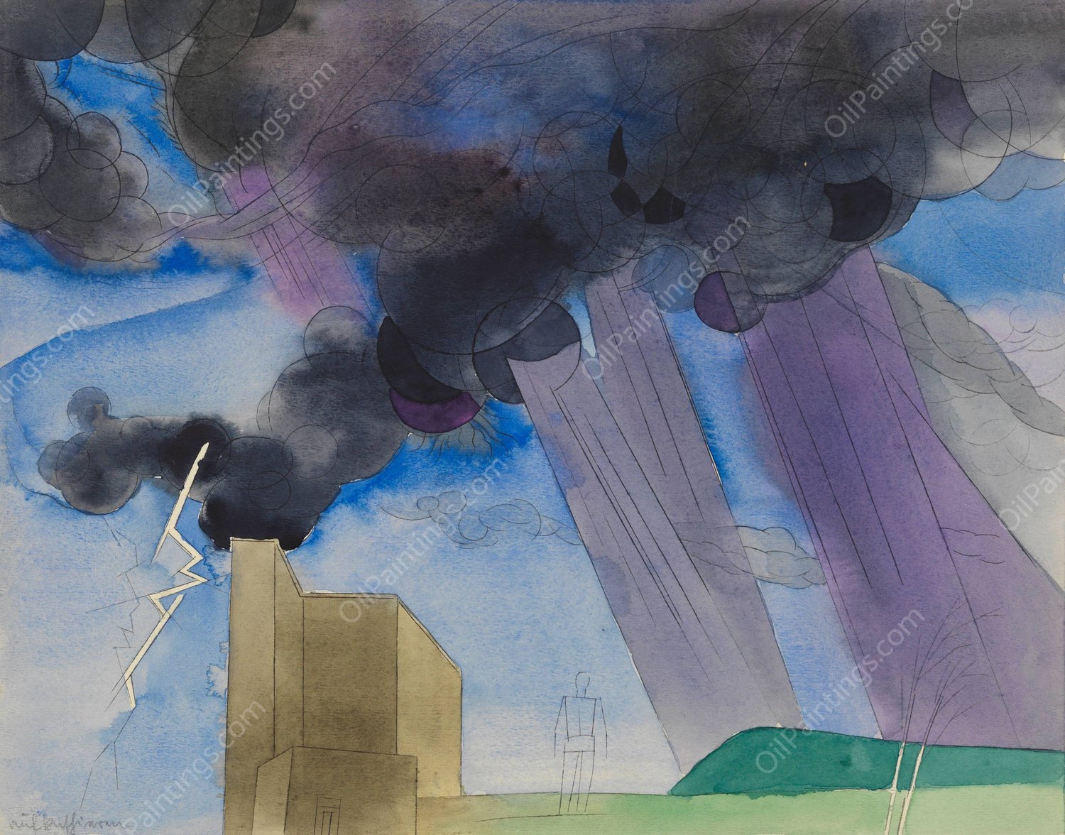 Ohne Titel II  by Karl Wiener - Hand-Painted Oil Painting Reproduction