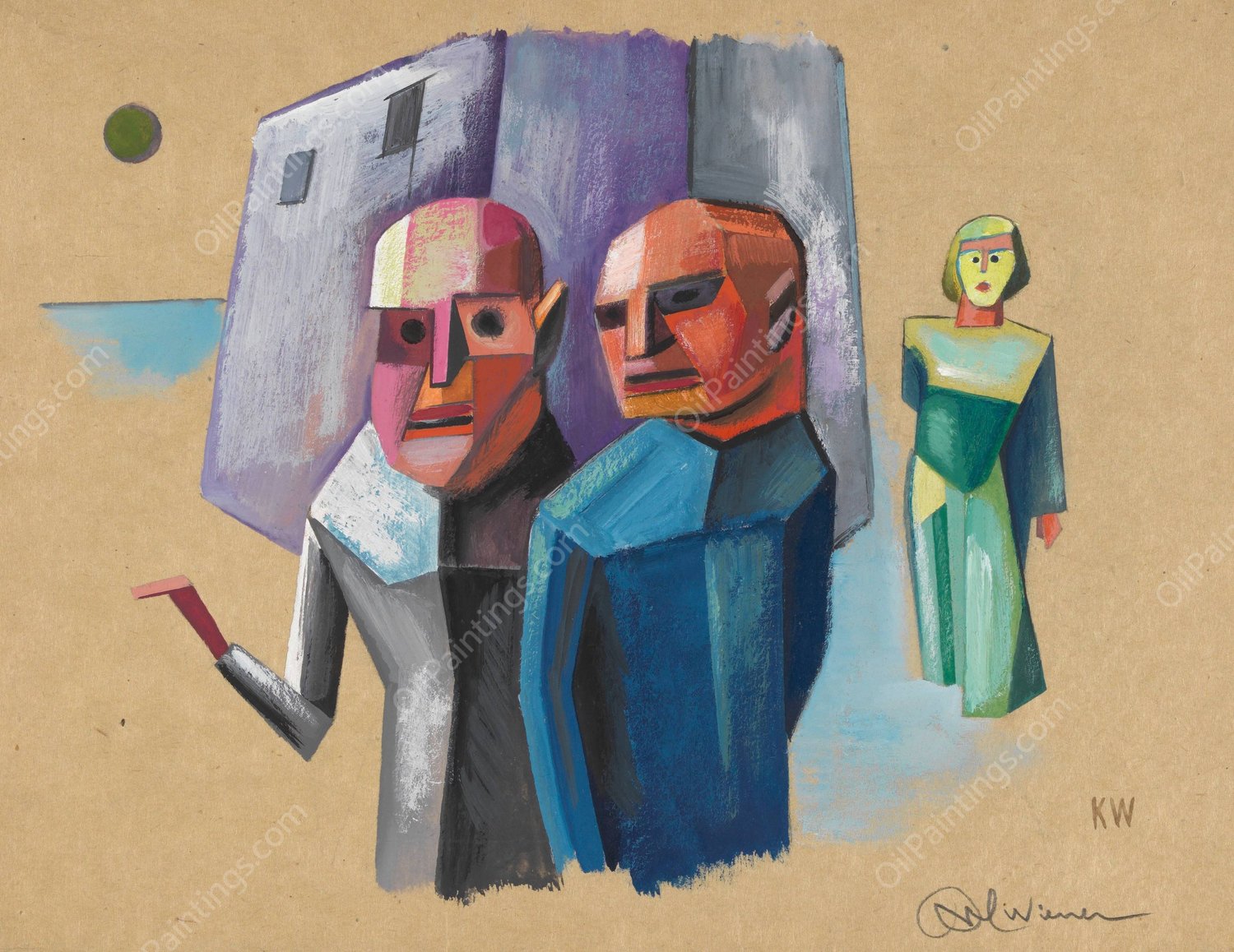 Ohne Titel  by Karl Wiener - Hand-Painted Oil Painting Reproduction