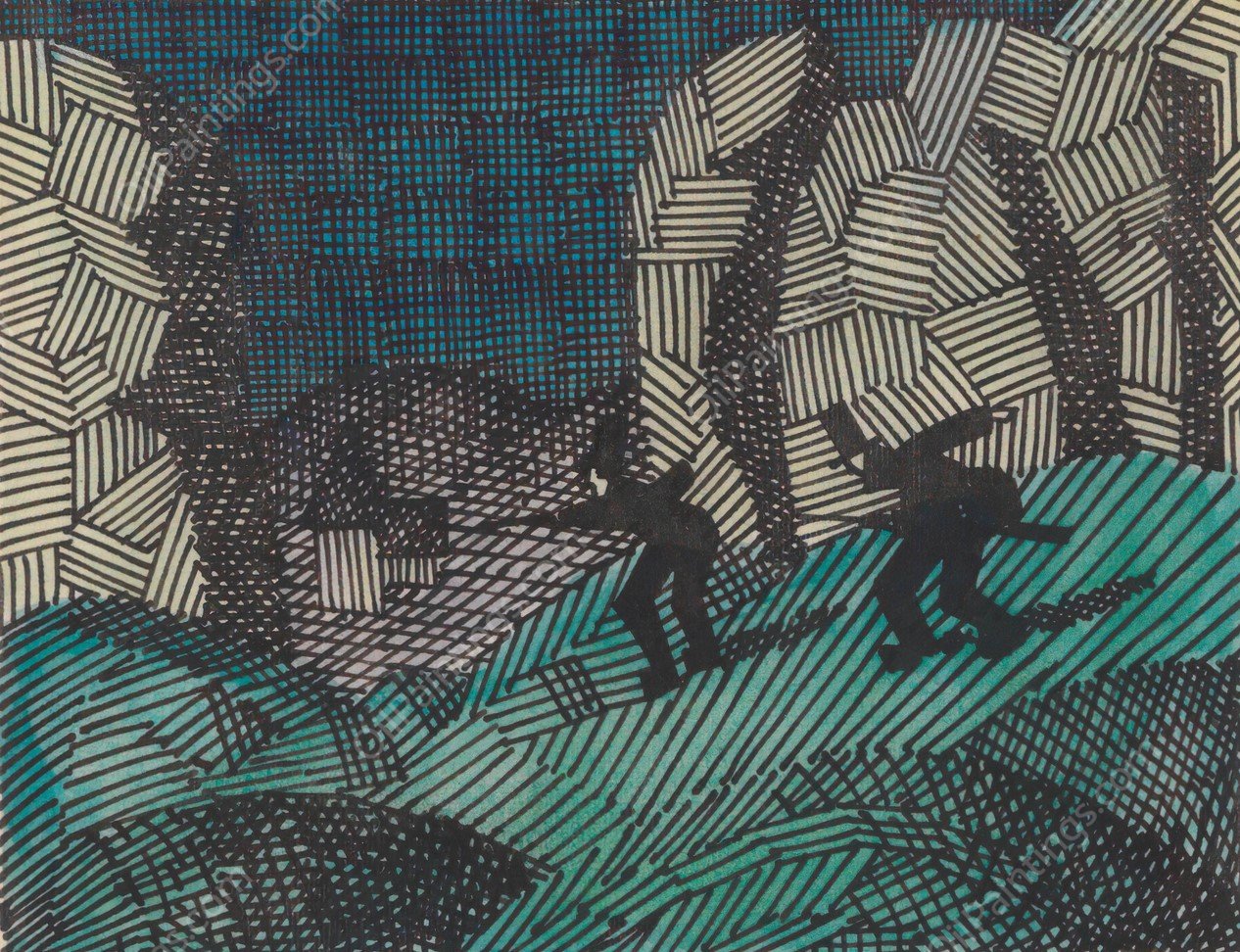 Rauber  by Karl Wiener - Hand-Painted Oil Painting Reproduction