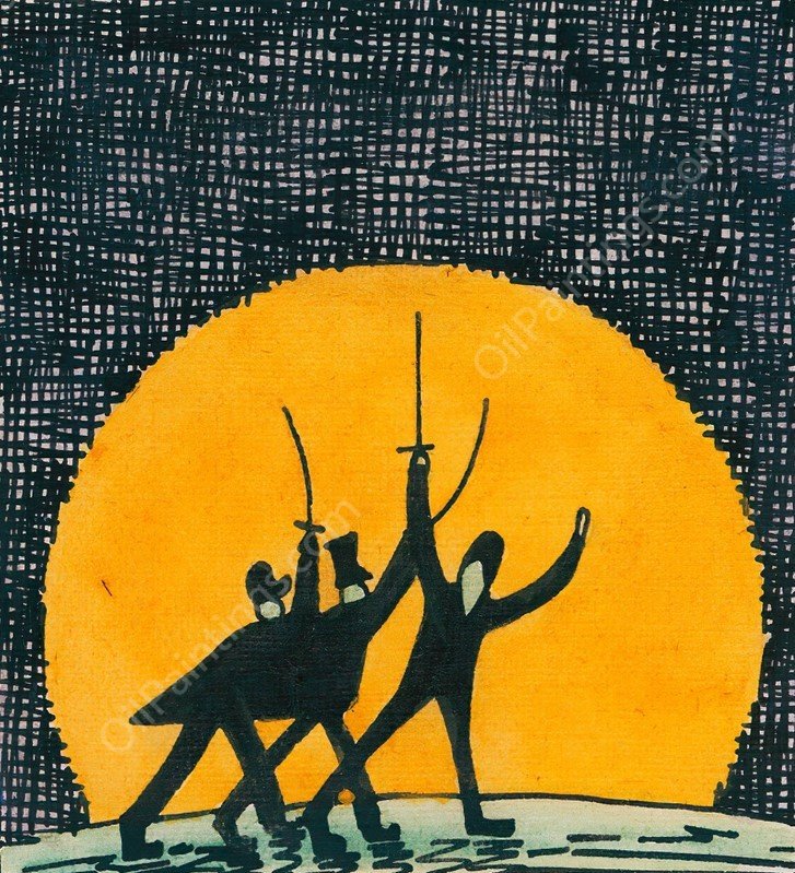 Sabelhelden  by Karl Wiener - Hand-Painted Oil Painting Reproduction