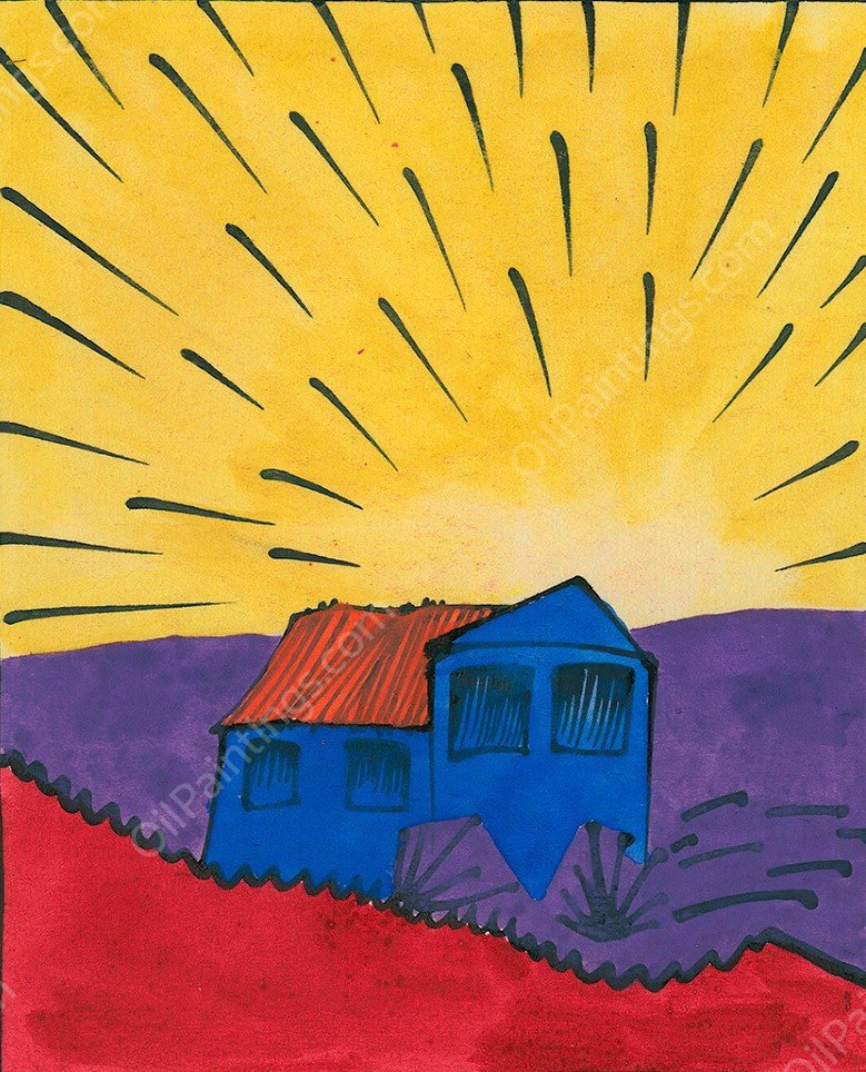 Sonnenuntergang  by Karl Wiener - Hand-Painted Oil Painting Reproduction