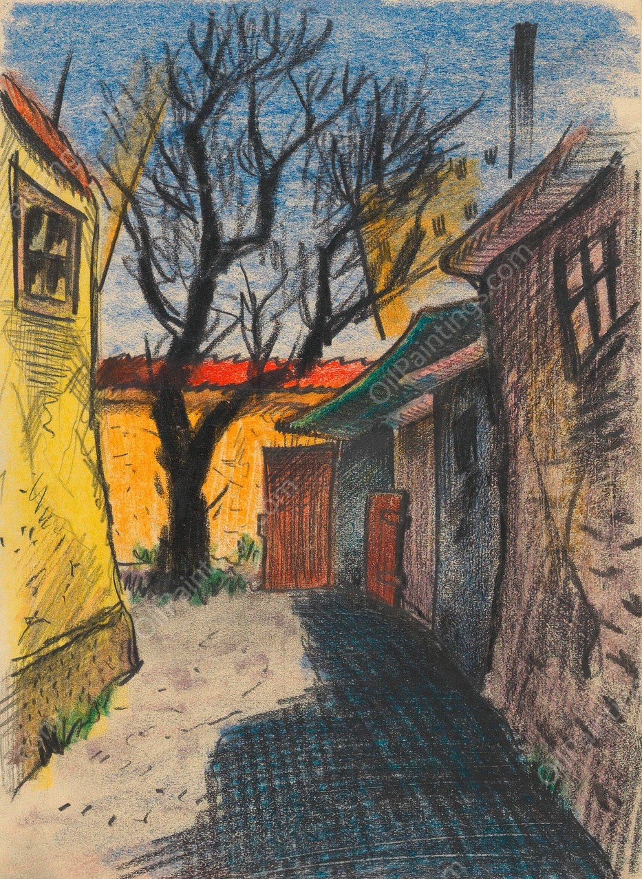 Vorstadt VI  by Karl Wiener - Hand-Painted Oil Painting Reproduction