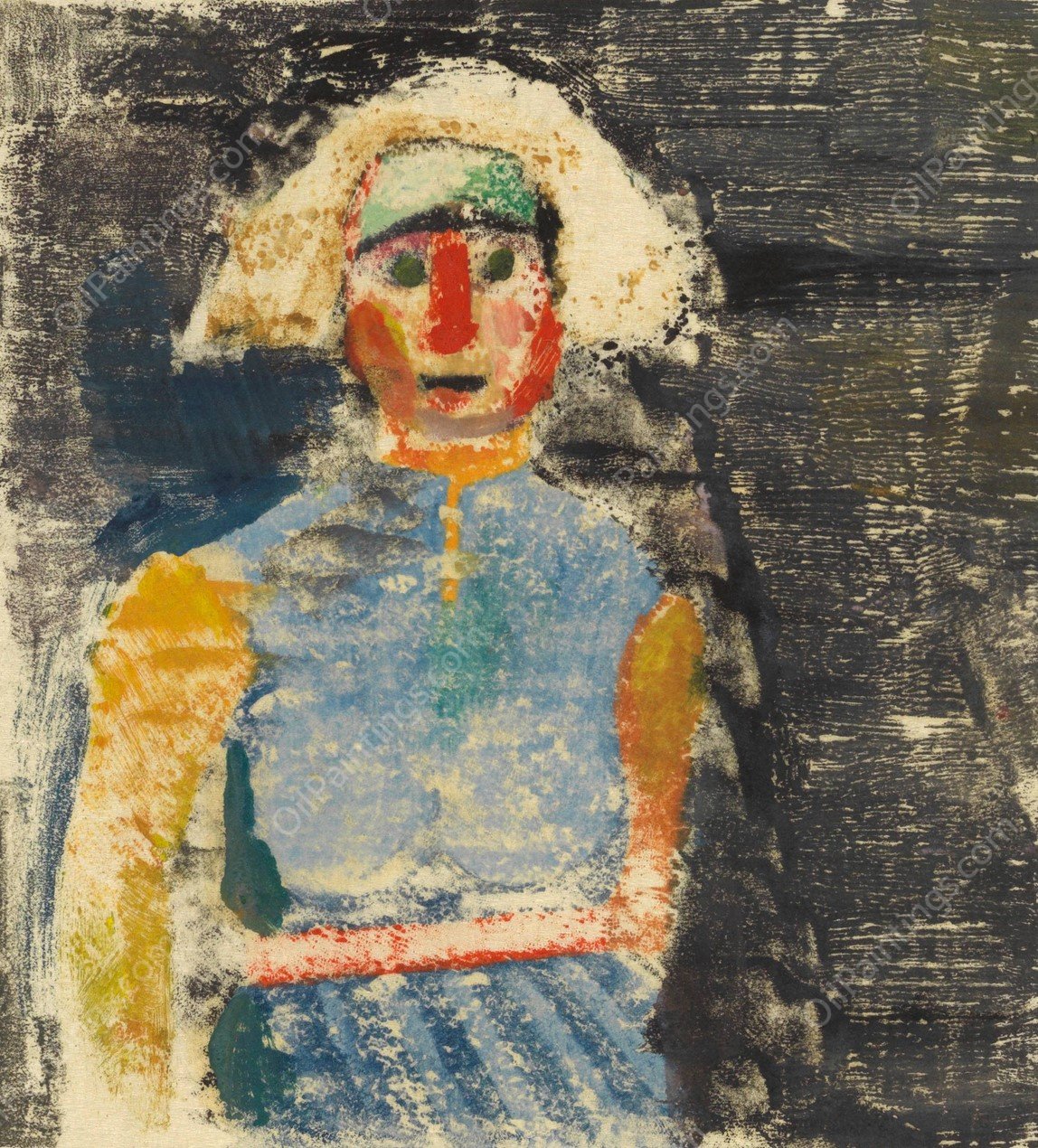 Weibliches Portrat II  by Karl Wiener - Hand-Painted Oil Painting Reproduction