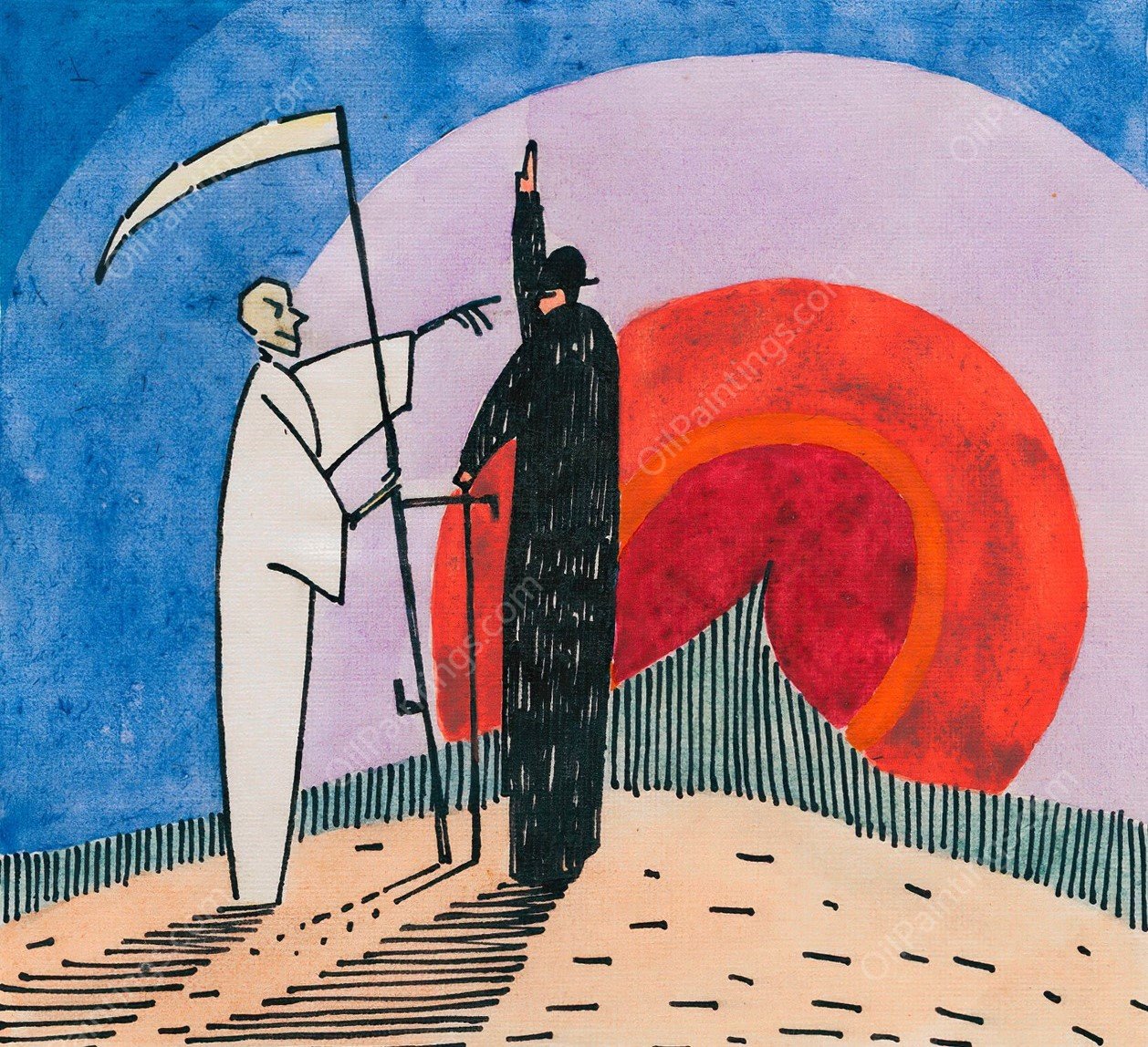 Wichtige Debatte  by Karl Wiener - Hand-Painted Oil Painting Reproduction