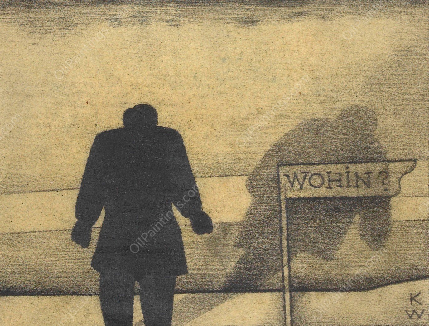 Wohin  by Karl Wiener - Hand-Painted Oil Painting Reproduction