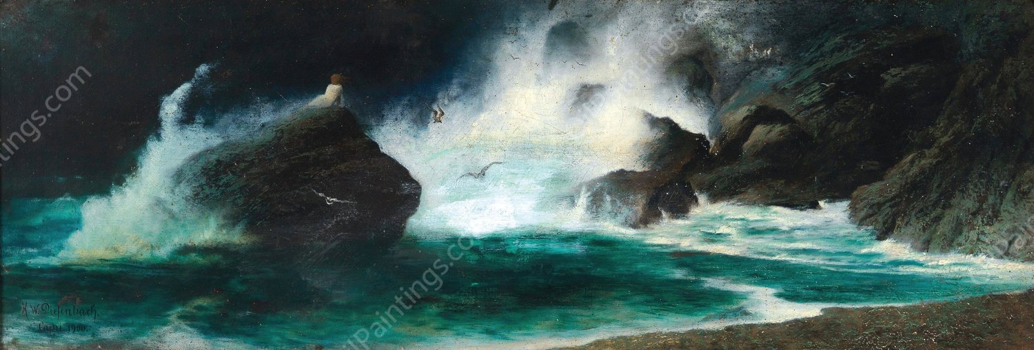 Capri by Karl Wilhelm Diefenbach - Hand-Painted Oil Painting Reproduction
