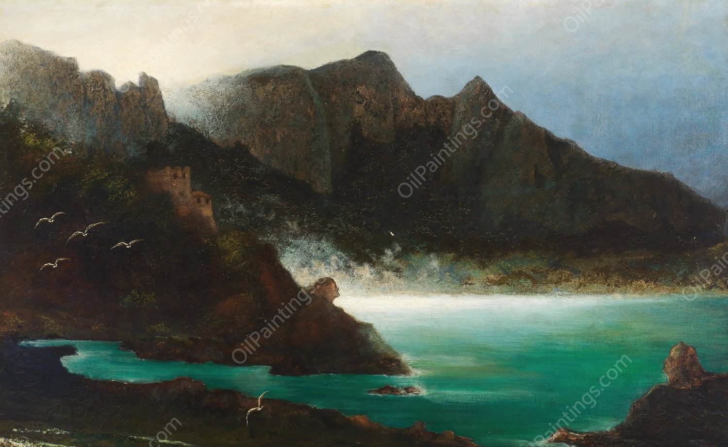 Solitude by Karl Wilhelm Diefenbach - Hand-Painted Oil Painting Reproduction