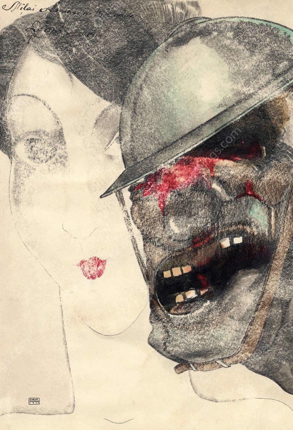 Memento From1918. John Yperite  by Karlis Padegs - Hand-Painted Oil Painting Reproduction