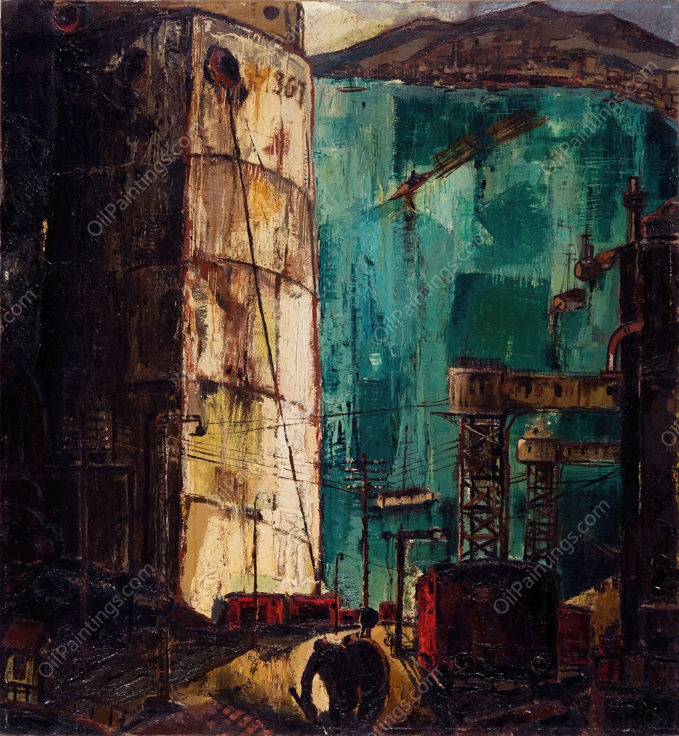 The Port  by Karlis Padegs - Hand-Painted Oil Painting Reproduction