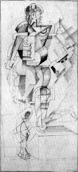 Dynamic Sensory Experience of a Model by Kasimir Malevich - Hand-Painted Oil Painting Reproduction