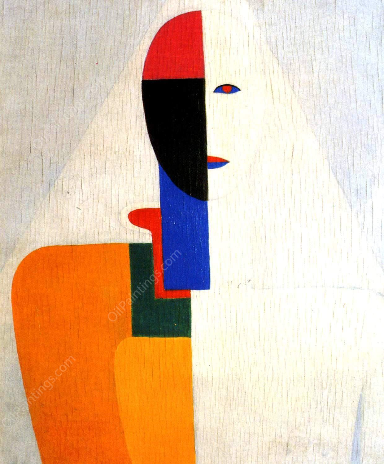 Female Half Figure by Kasimir Malevich - Hand-Painted Oil Painting Reproduction