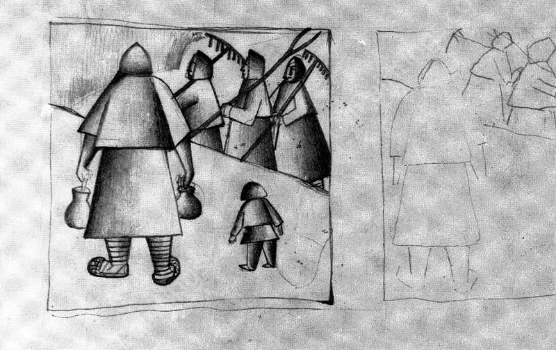 In the Field by Kasimir Malevich - Hand-Painted Oil Painting Reproduction