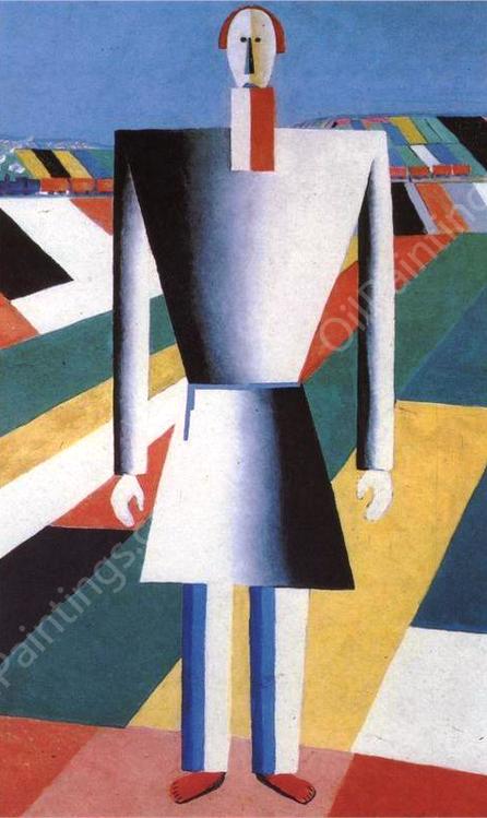 Peasant in the Fields by Kasimir Malevich - Hand-Painted Oil Painting Reproduction
