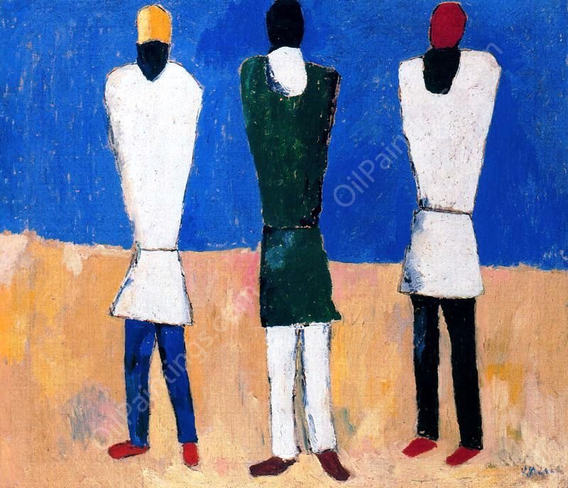 Peasants by Kasimir Malevich - Hand-Painted Oil Painting Reproduction
