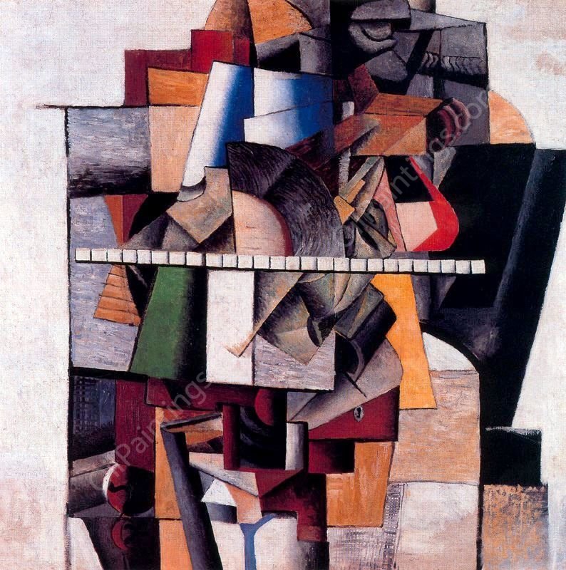 Portrait of the Composer M.V. Mailushin by Kasimir Malevich - Hand-Painted Oil Painting Reproduction