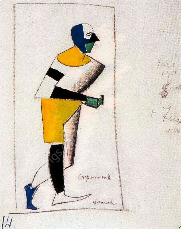 Sportman by Kasimir Malevich - Hand-Painted Oil Painting Reproduction