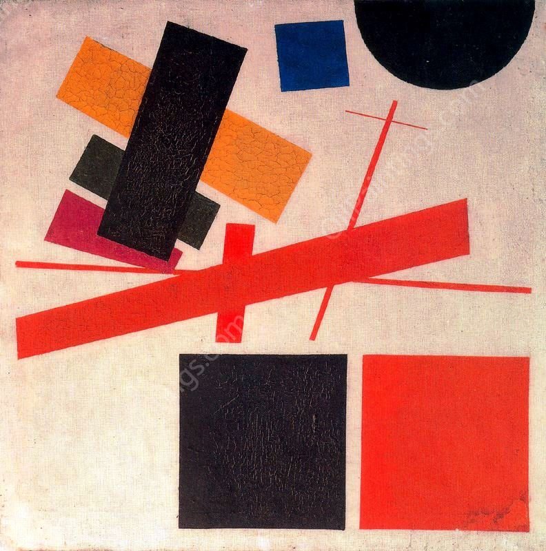 Suprematism: Nonobjective Composition by Kasimir Malevich - Hand-Painted Oil Painting Reproduction