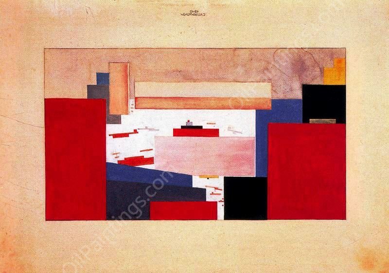 Suprematism. Study for a Curtain by Kasimir Malevich - Hand-Painted Oil Painting Reproduction