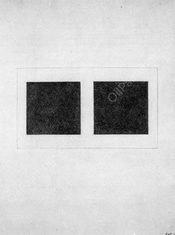 Suprematist Elements: Squares by Kasimir Malevich - Hand-Painted Oil Painting Reproduction