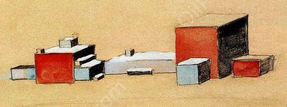 Table No. 3 Spatial Suprematism by Kasimir Malevich - Hand-Painted Oil Painting Reproduction