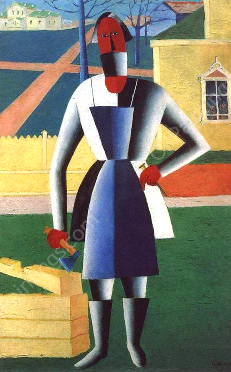 The Carpenter by Kasimir Malevich - Hand-Painted Oil Painting Reproduction