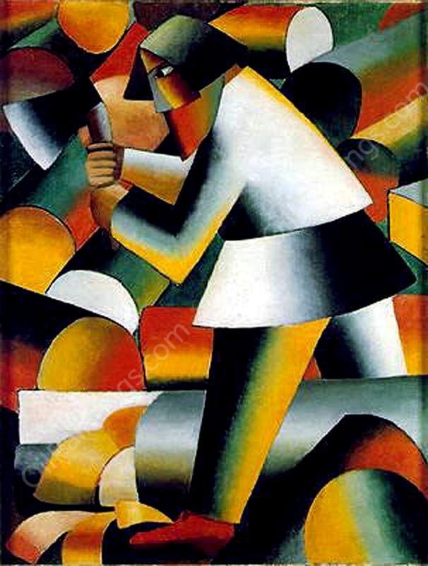 The Woodsman by Kasimir Malevich - Hand-Painted Oil Painting Reproduction