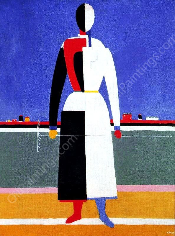 Woman with a Rake by Kasimir Malevich - Hand-Painted Oil Painting Reproduction