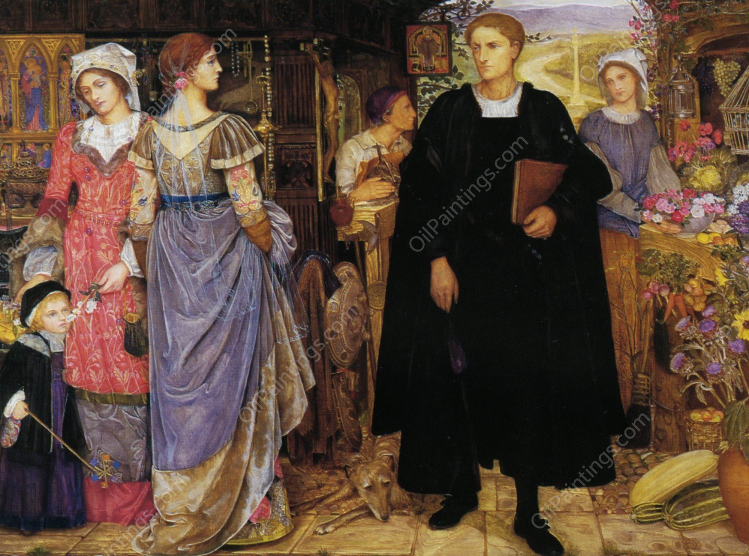 The Chance Meeting by Kate Elizabeth Bunce - Hand-Painted Oil Painting Reproduction