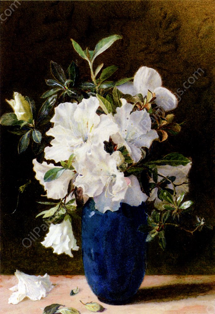 A Vase Of Azaleas by Kate Sadler - Hand-Painted Oil Painting Reproduction
