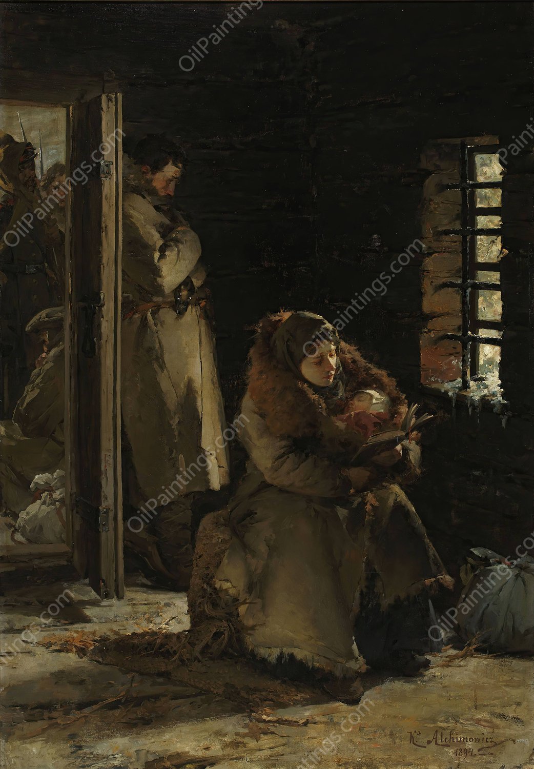 On the way to exile  by Kazimierz Alchimowicz - Hand-Painted Oil Painting Reproduction