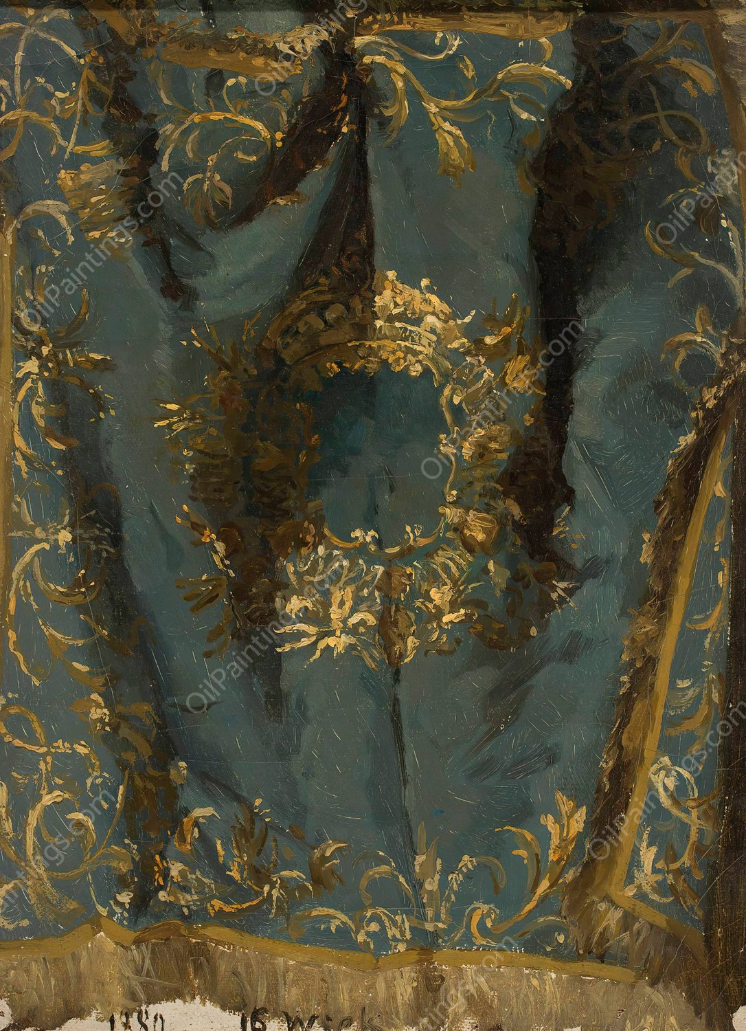 Study of a fabric from the 16th century  by Kazimierz Alchimowicz - Hand-Painted Oil Painting Reproduction
