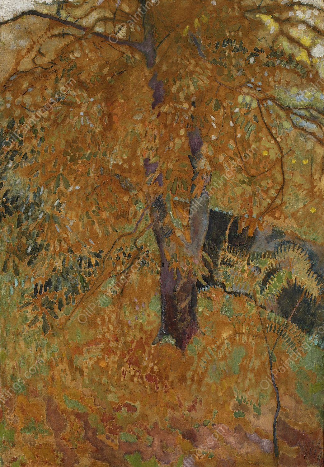 Autumn  by Kazimierz Sichulski - Hand-Painted Oil Painting Reproduction