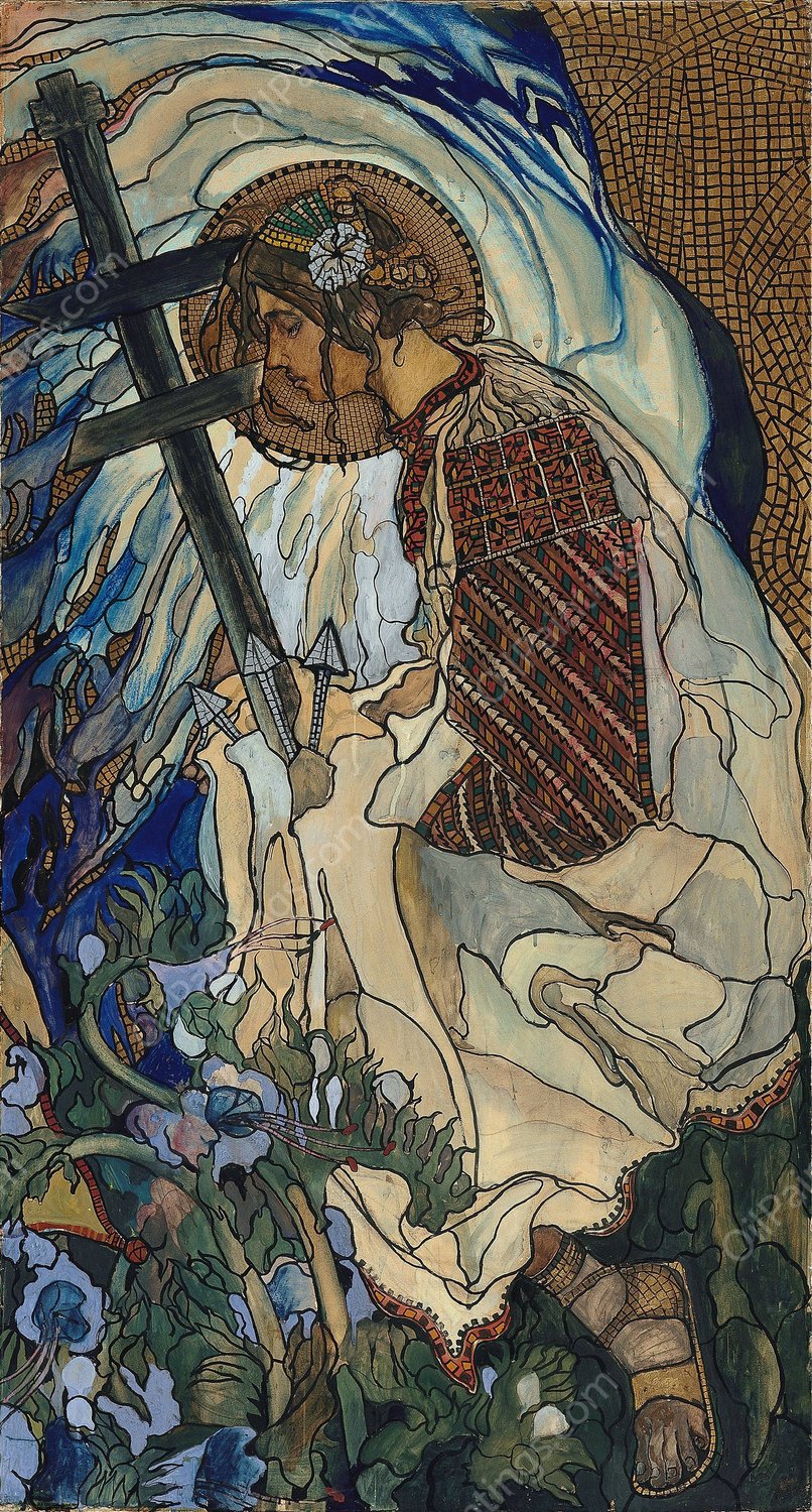 Die Huzulische Madonna  by Kazimierz Sichulski - Hand-Painted Oil Painting Reproduction