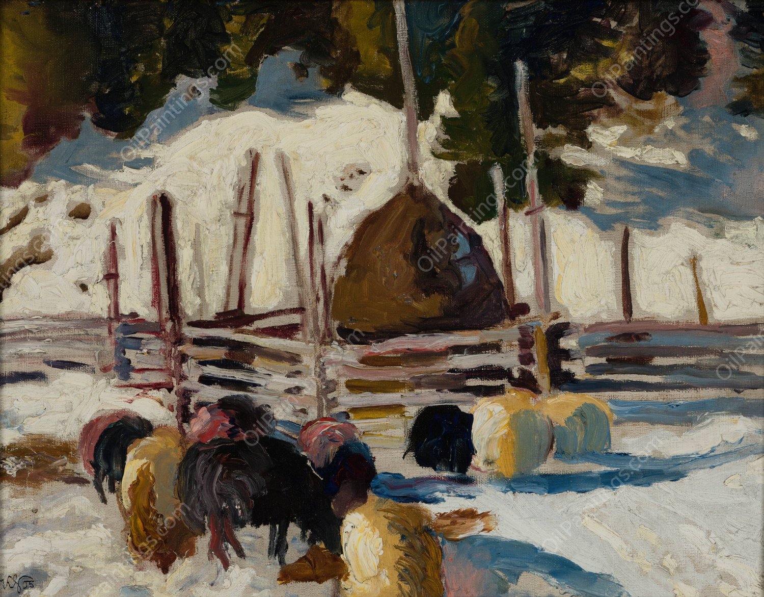 Landscape Study  by Kazimierz Sichulski - Hand-Painted Oil Painting Reproduction