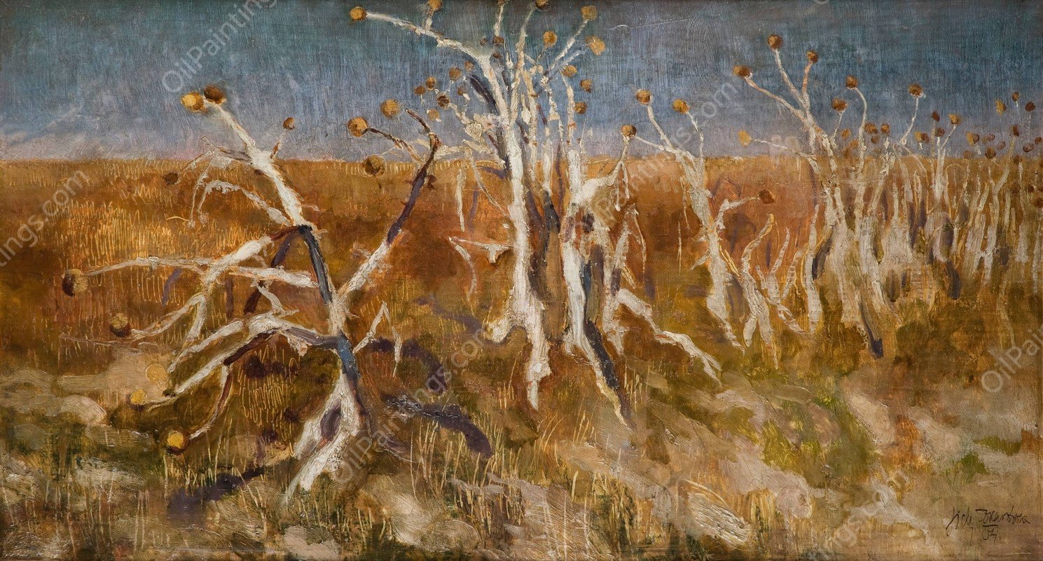 Musk Thistles  by Kazimierz Sichulski - Hand-Painted Oil Painting Reproduction