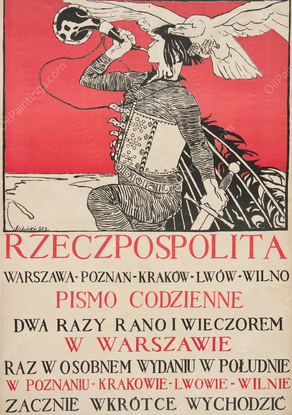Rzeczpospolita  by Kazimierz Sichulski - Hand-Painted Oil Painting Reproduction