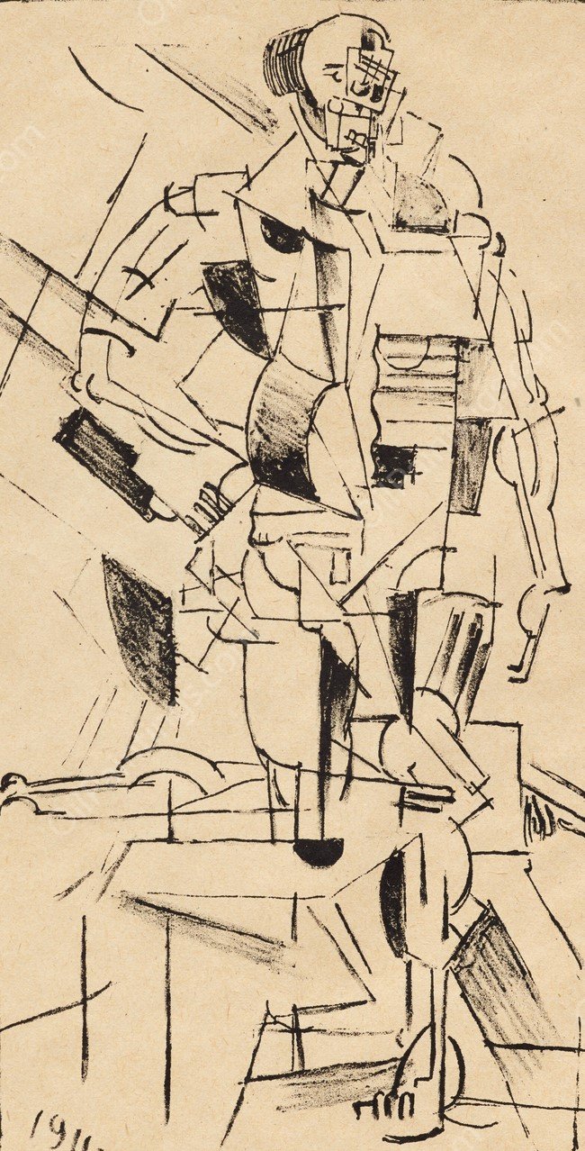 Dynamic Model  by Kazimir Malevich - Hand-Painted Oil Painting Reproduction