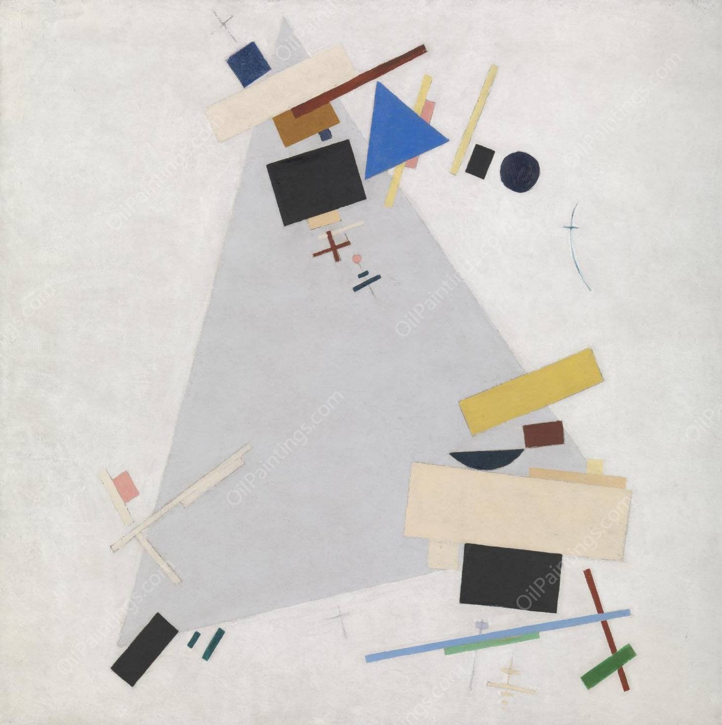 Dynamic Suprematism  by Kazimir Malevich - Hand-Painted Oil Painting Reproduction