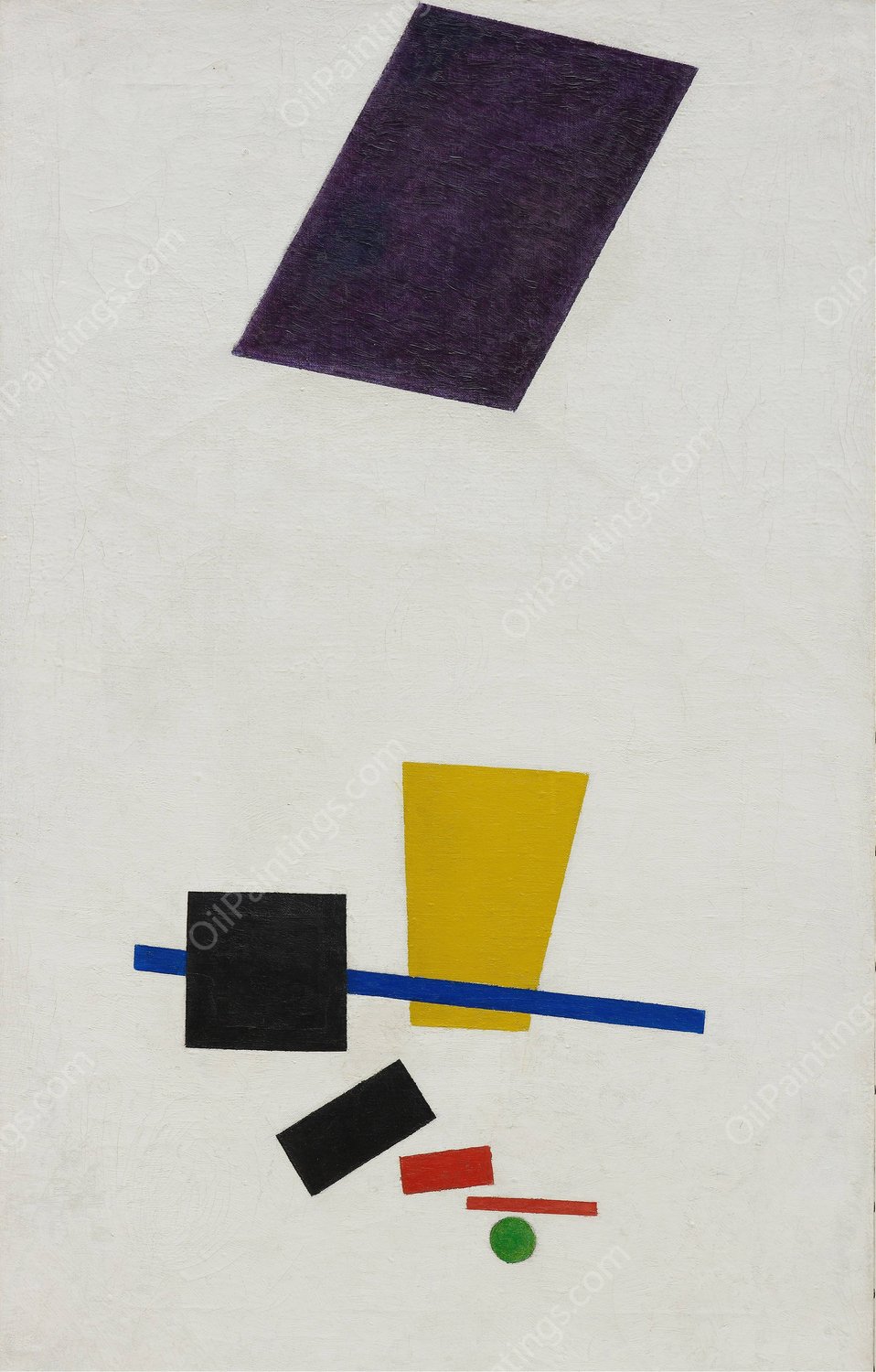 Painterly Realism of a Football Player - Color Masses in the 4th Dimension  by Kazimir Malevich - Hand-Painted Oil Painting Reproduction