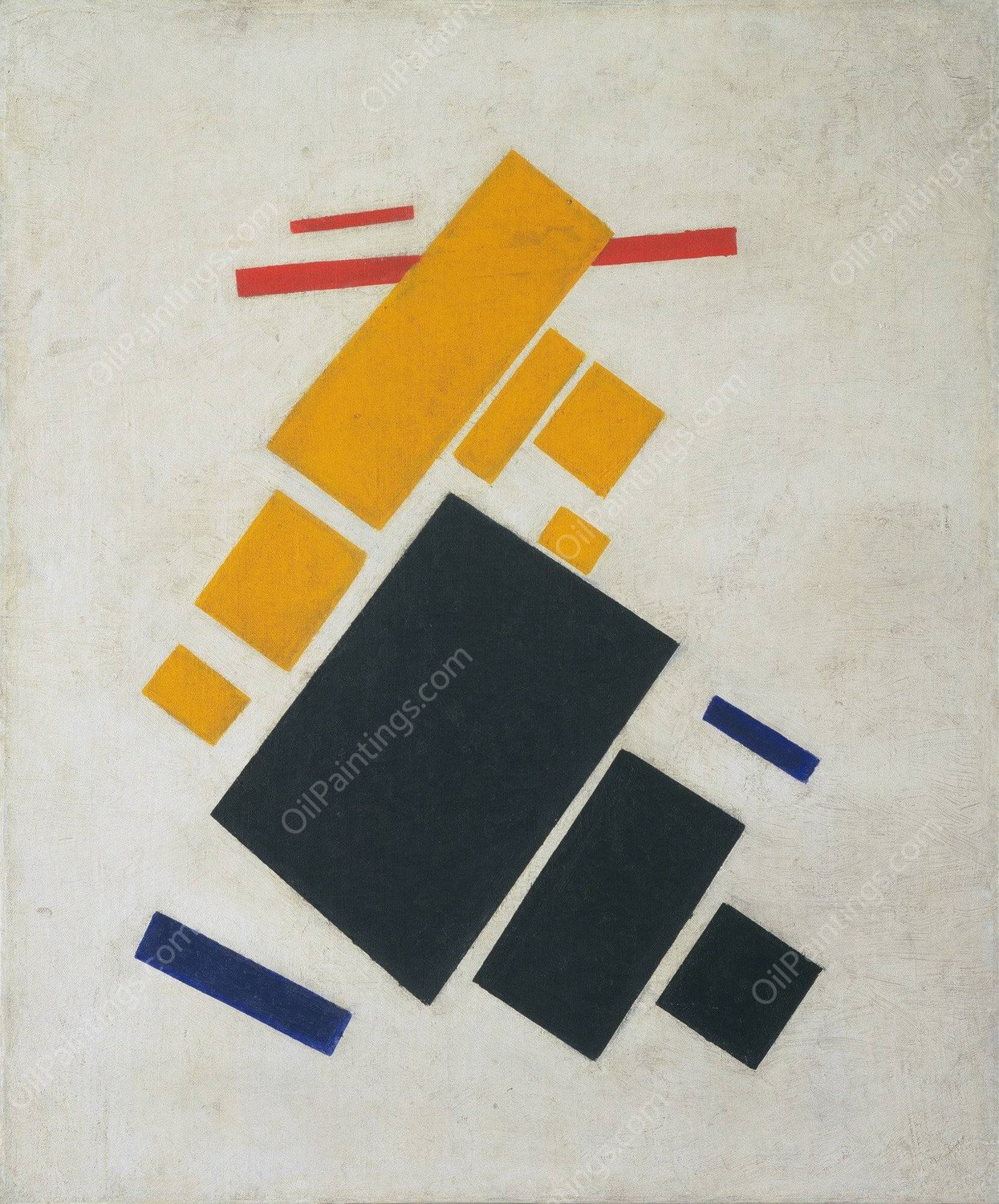 Suprematist Composition; Airplane Flying  by Kazimir Malevich - Hand-Painted Oil Painting Reproduction